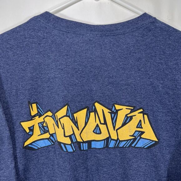 Innova Disc Golf Port & Company T Shirt Adult Size Large Navy Blue Double Sided - Picture 9 of 10